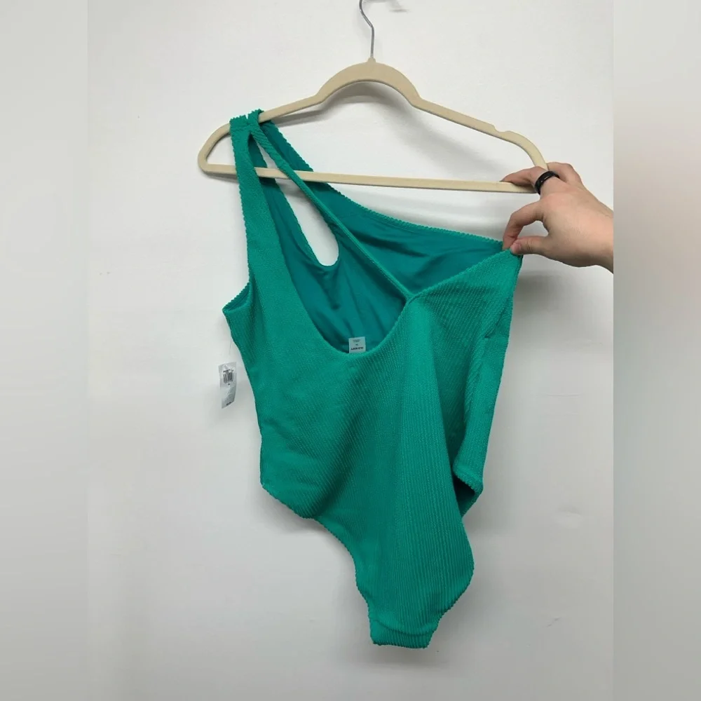 Old Navy Textured One Shoulder One Piece Pucker Swimsuit Women's XL - Green NWT